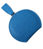 Dolce & Gabbana Blue Calfskin Leather Round Logo Hand Mirror Holder