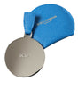 Dolce & Gabbana Blue Calfskin Leather Round Logo Hand Mirror Holder