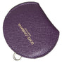 Dolce & Gabbana Purple Calfskin Leather Round Logo Hand Mirror Holder