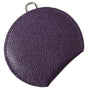 Dolce & Gabbana Purple Calfskin Leather Round Logo Hand Mirror Holder
