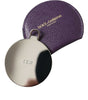 Dolce & Gabbana Purple Calfskin Leather Round Logo Hand Mirror Holder