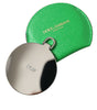 Dolce & Gabbana Green Calfskin Leather Round Logo Hand Mirror Holder