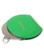 Dolce & Gabbana Green Calfskin Leather Round Logo Hand Mirror Holder
