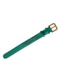 Dolce & Gabbana Green Textured Leather Gold Tone Metal Buckle Neckband