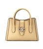 Michael Kors Gabby Small Camel Faux Leather Top Zip Satchel Crossbody Bag