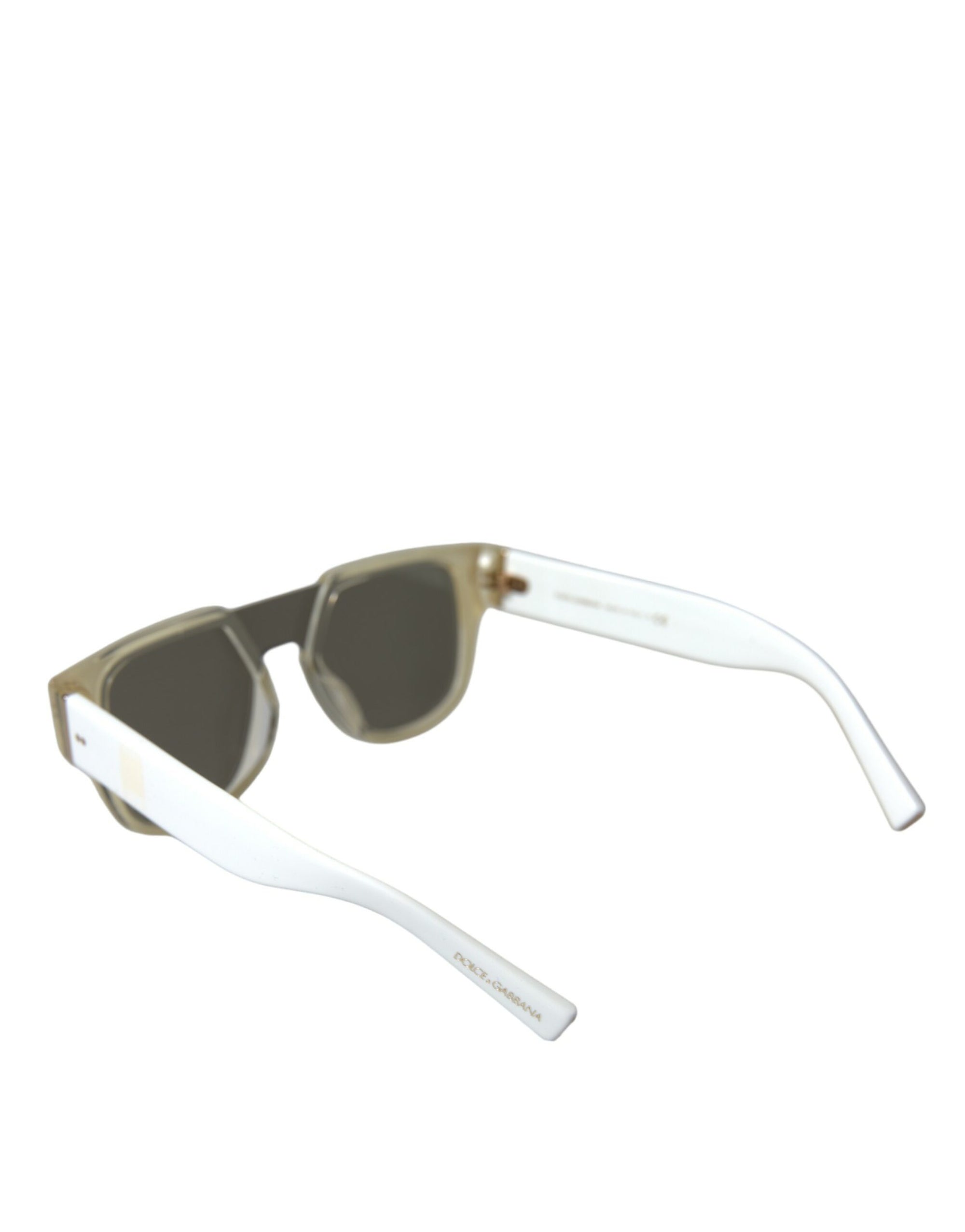 Dolce &amp; Gabbana Chic White Acetate Designer Sunglasses