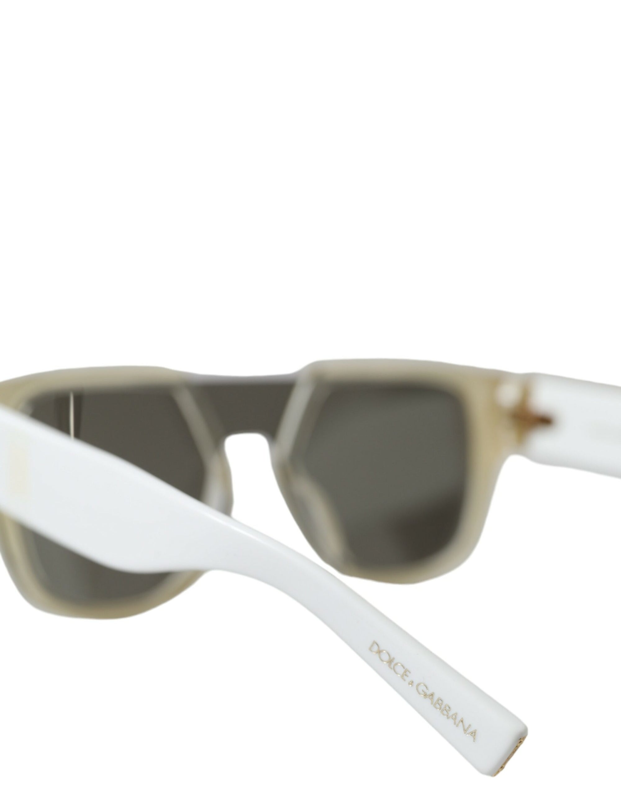 Dolce &amp; Gabbana Chic White Acetate Designer Sunglasses