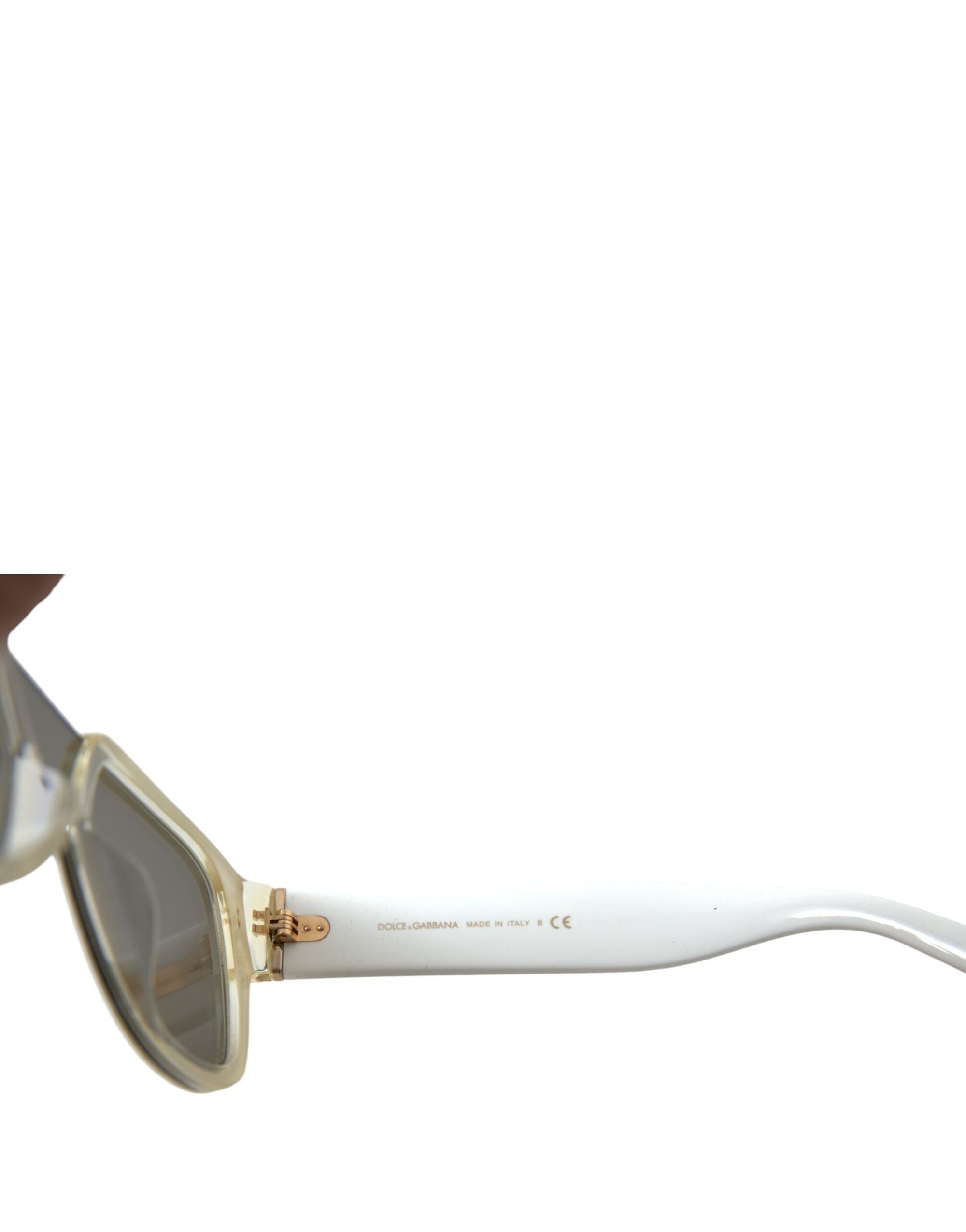 Dolce &amp; Gabbana Chic White Acetate Designer Sunglasses
