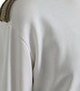 Dolce & Gabbana White Floral Cotton Crew Neck Pullover Sweater