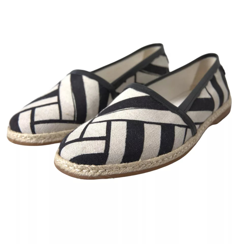 Dolce &amp; Gabbana - Espadrilles élégantes en cuir à rayures