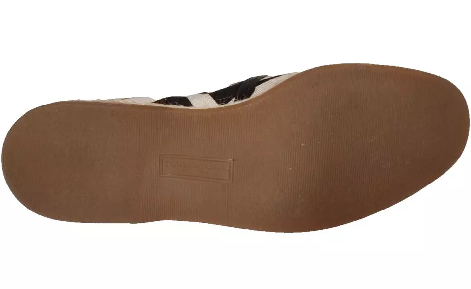Dolce &amp; Gabbana - Espadrilles élégantes en cuir à rayures