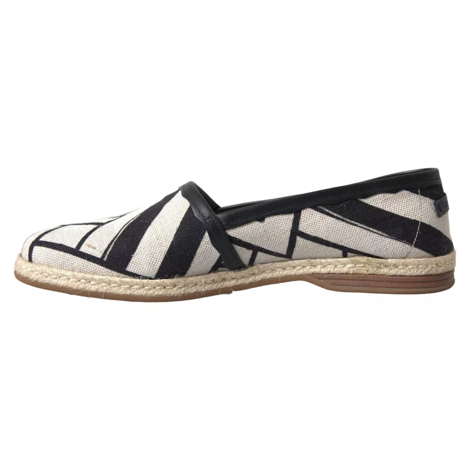 Dolce &amp; Gabbana - Espadrilles élégantes en cuir à rayures