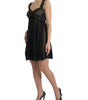 Dolce & Gabbana Black Silk Pleated Lace Chiffon Mini Dress