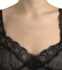 Dolce & Gabbana Black Silk Pleated Lace Chiffon Mini Dress