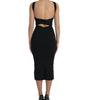 Dolce & Gabbana Black Sheath Halter Sleeveless Midi Dress