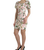 Dolce & Gabbana Pink Lily Viscose Sheath Stretch Mini Dress