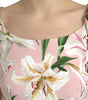 Dolce & Gabbana Pink Lily Viscose Sheath Stretch Mini Dress