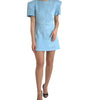 Dolce & Gabbana Light Blue Floral Jacquard Puff Sleeve Mini Dress