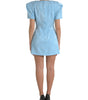 Dolce & Gabbana Light Blue Floral Jacquard Puff Sleeve Mini Dress