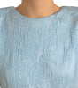 Dolce & Gabbana Light Blue Floral Jacquard Puff Sleeve Mini Dress