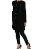 Dolce & Gabbana Black Floral Wool Button Embellished Jacket