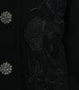 Dolce & Gabbana Black Floral Wool Button Embellished Jacket
