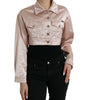 Dolce & Gabbana Pink Cotton Stretch Collared Cropped Jacket