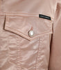 Dolce & Gabbana Pink Cotton Stretch Collared Cropped Jacket