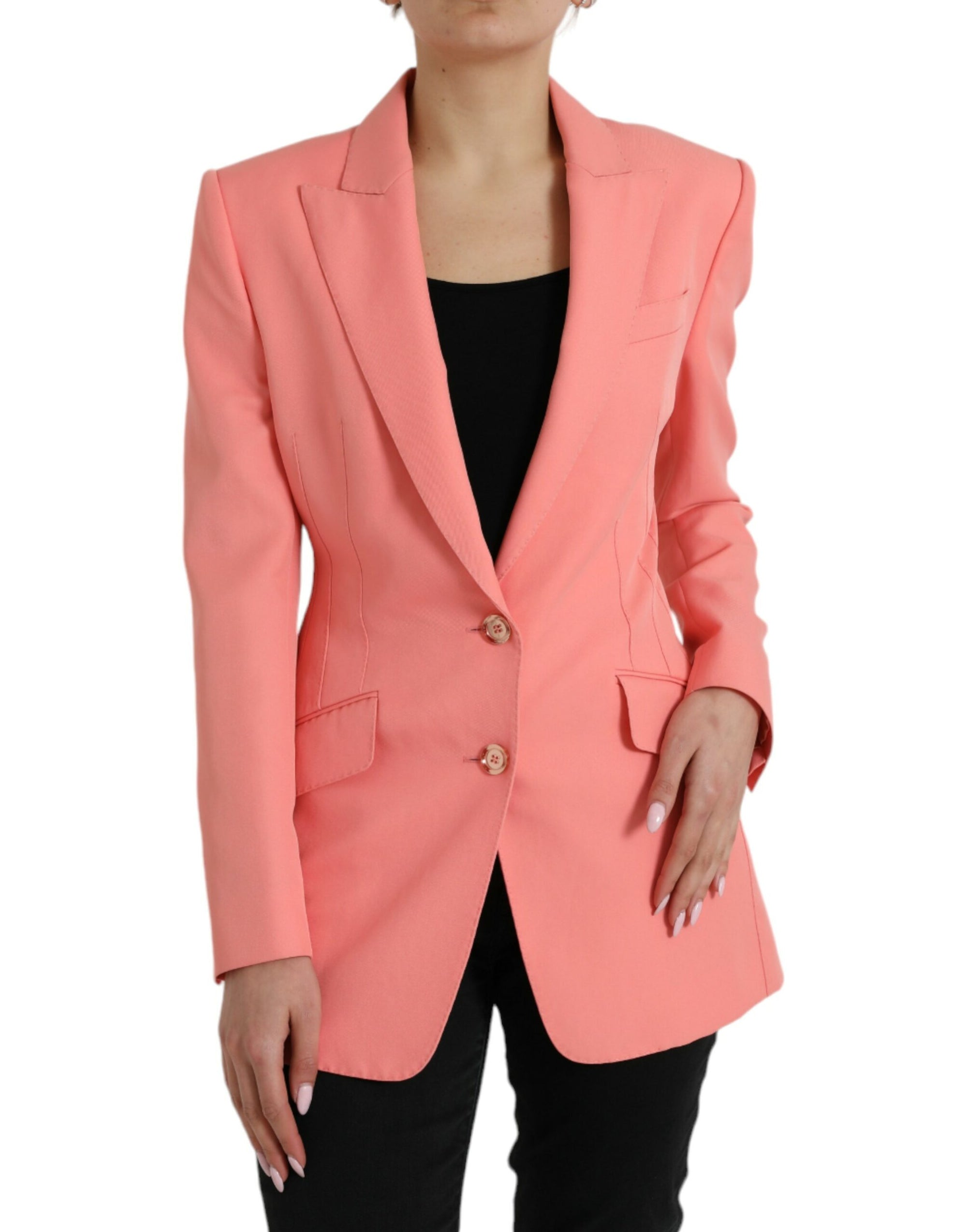 Blazer rose chic à revers en pointe Dolce & Gabbana