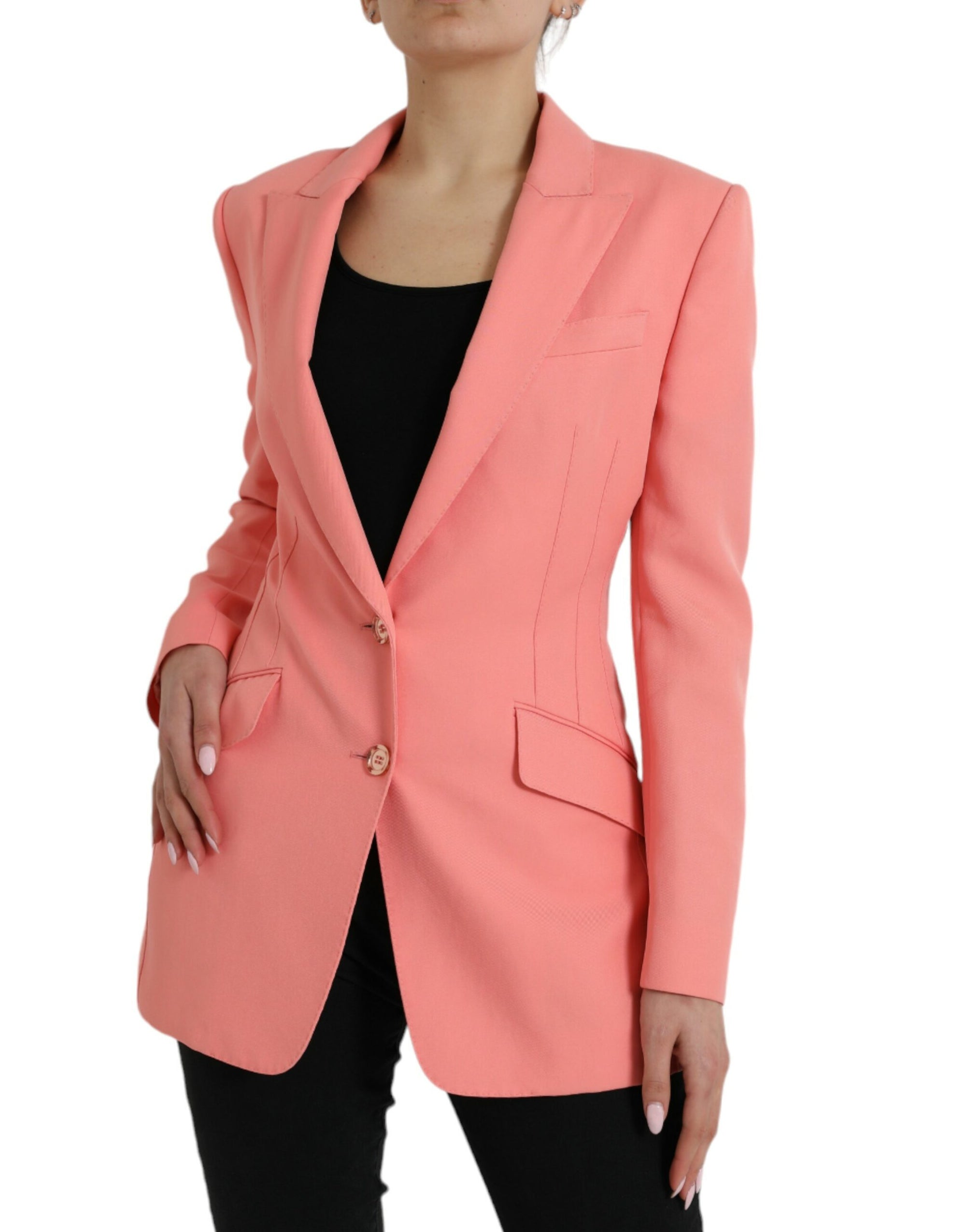Blazer rose chic à revers en pointe Dolce & Gabbana