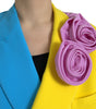 Dolce & Gabbana Multicolor Patchwork Floral Appliques Coat Jacket