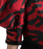 Dolce & Gabbana Black Red Patterned Cropped Coat Jacket