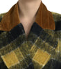 Dolce & Gabbana Yellow Checkered Long Sleeve Coat Jacket