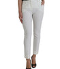 Dolce &amp; Gabbana Elegant White Mid-Waist Tapered Pants