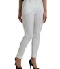 Dolce &amp; Gabbana Elegant White Mid-Waist Tapered Pants