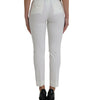 Dolce &amp; Gabbana Elegant White Mid-Waist Tapered Pants