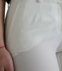 Dolce &amp; Gabbana Elegant White Mid-Waist Tapered Pants