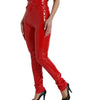 Dolce &amp; Gabbana Chic Red High Waist Skinny Pants