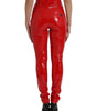 Dolce &amp; Gabbana Chic Red High Waist Skinny Pants