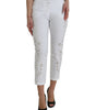 Dolce &amp; Gabbana Elegant White Tapered Mid Waist Pants