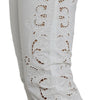 Dolce &amp; Gabbana Elegant White Tapered Mid Waist Pants