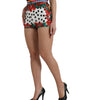 Mini-pantalon taille haute en soie multicolore Dolce & Gabbana