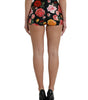 Mini-pantalon taille haute en soie multicolore Dolce & Gabbana