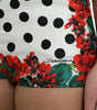 Mini-pantalon taille haute en soie multicolore Dolce & Gabbana
