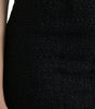 Dolce & Gabbana Black Wool High Waist Pencil Cut Midi Skirt