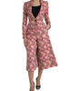 Dolce & Gabbana Pink Floral Jacquard Slim Fit 2 Piece Suit