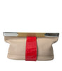 Balenciaga Beige Red Two Tone Exotic Leather Pouch Bag