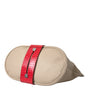 Balenciaga Beige Red Two Tone Exotic Leather Pouch Bag