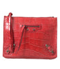 Balenciaga Exotic Red Alligator Leather Clutch