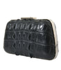 Balenciaga Black Exotic Skin Leather Shoulder Crossbody Box Clutch Bag